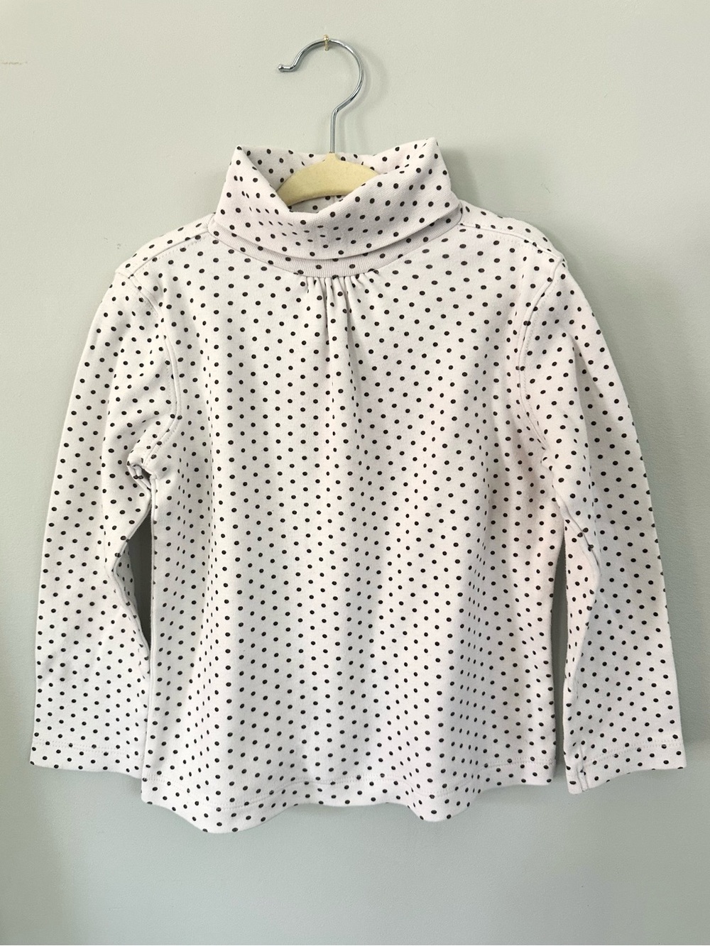 Jillian’s Closet White Black Polka Dot Mock Neck Top Girls 4T Cotton